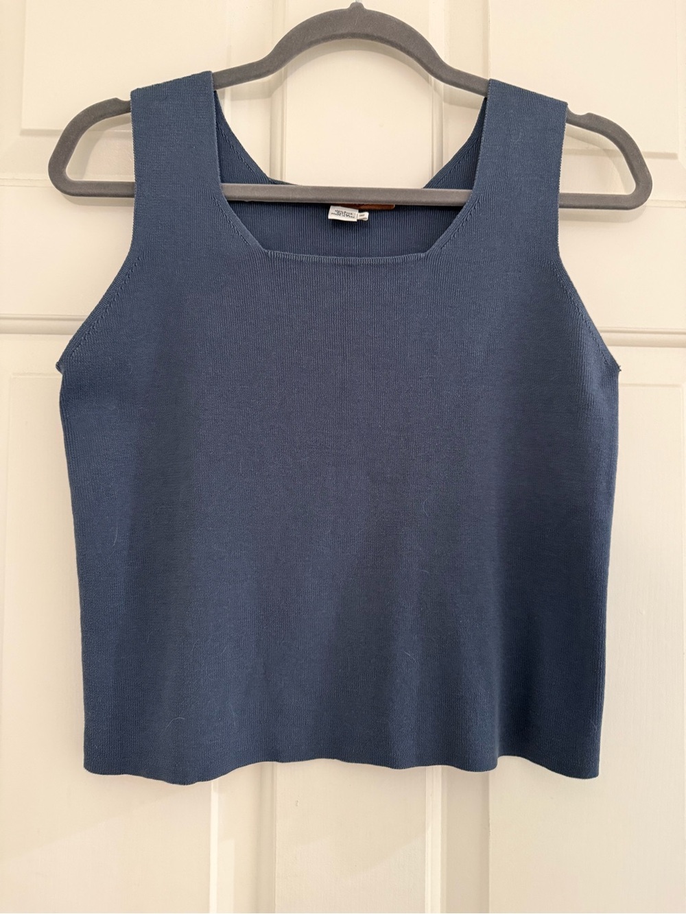 Peruvian Connection Pima Cotton sleeveless knit top denim blue medium - Picture 4 of 6
